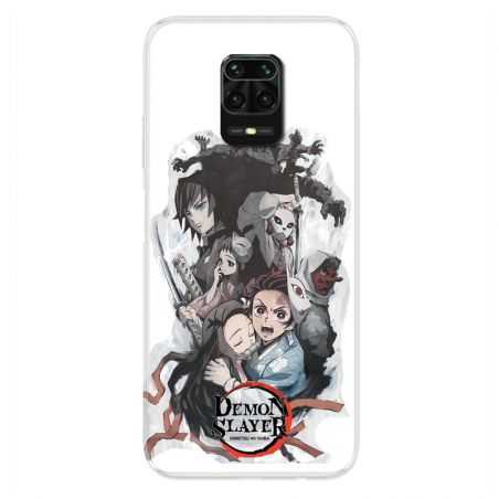 Coque Pour Xiaomi Redmi Note 9S / 9 Pro Manga Demon Slayer Blanc