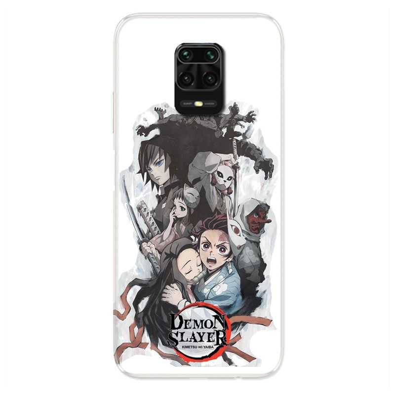 Coque Pour Xiaomi Redmi Note 9S / 9 Pro Manga Demon Slayer Blanc