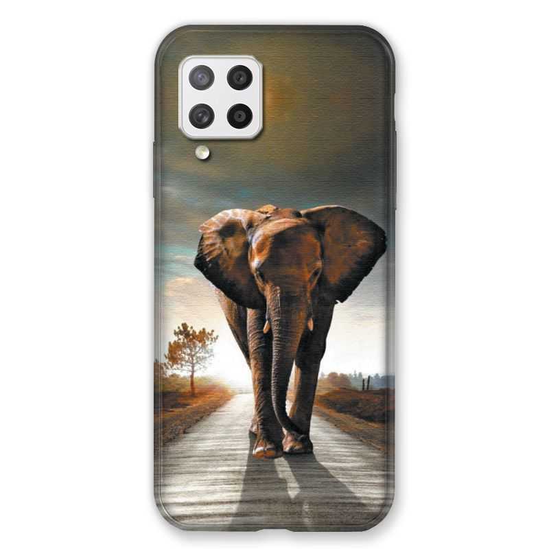 Coque Pour Samsung Galaxy A42 Savane Elephant Route