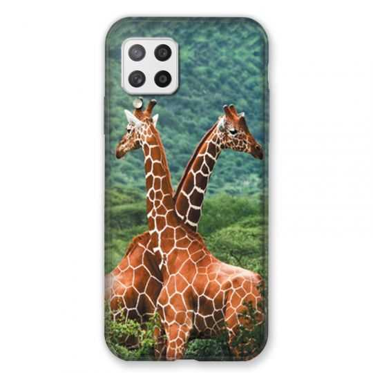Coque Pour Samsung Galaxy A42 Savane Girafe Duo