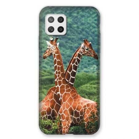 Coque Pour Samsung Galaxy A42 Savane Girafe Duo