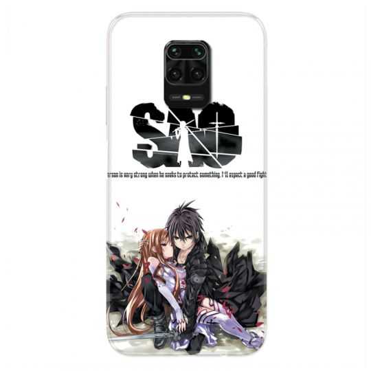 Coque Pour Xiaomi Redmi Note 9S / 9 Pro Manga SAO sword Art Online Blanc