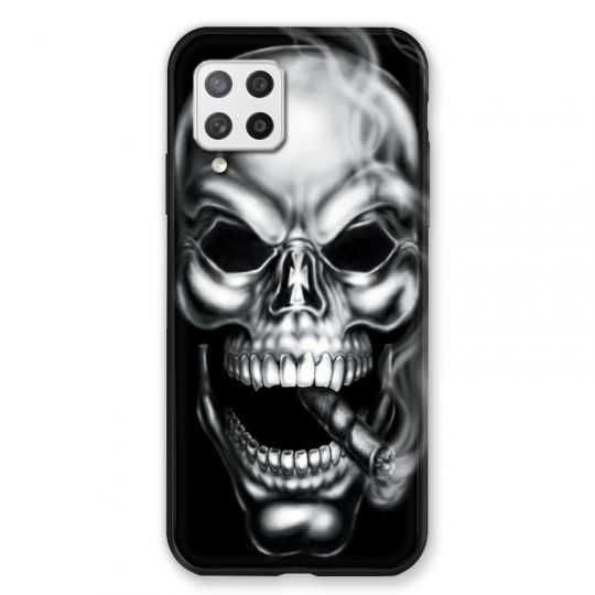 Coque Pour Samsung Galaxy A42 Tete de Mort Fume