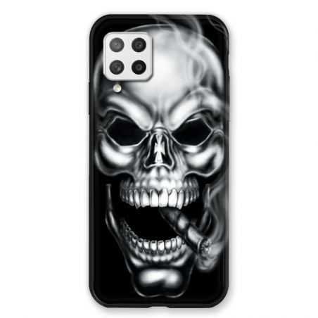 Coque Pour Samsung Galaxy A42 Tete de Mort Fume