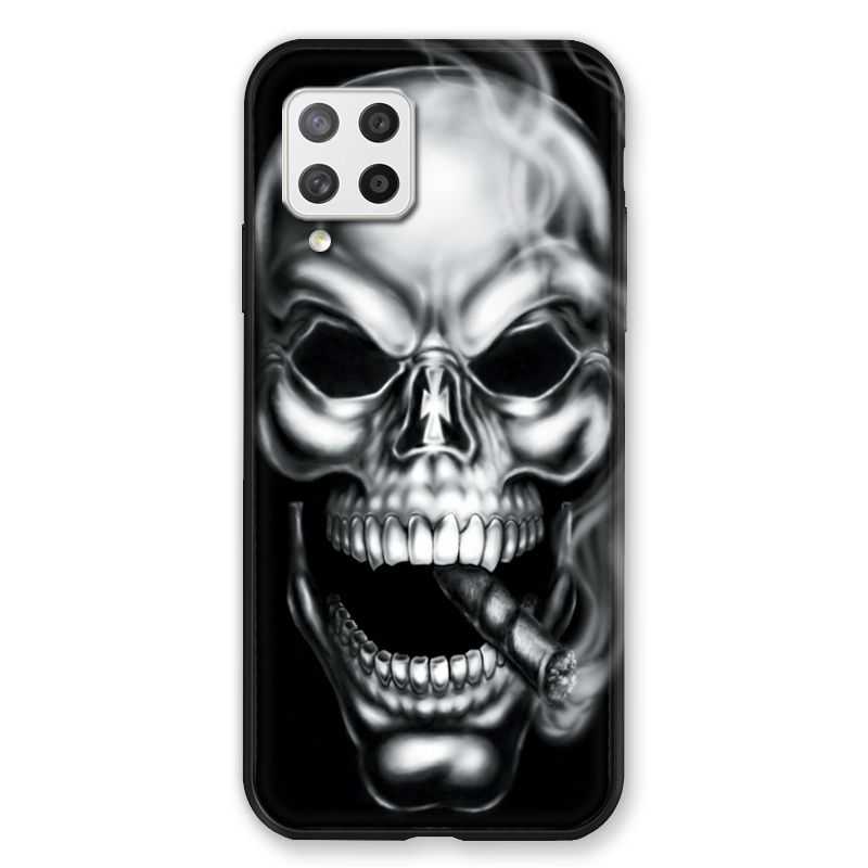 Coque Pour Samsung Galaxy A42 Tete de Mort Fume