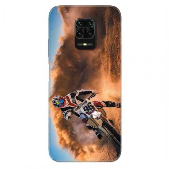 Coque Pour Xiaomi Redmi Note 9S / 9 Pro Moto Cross Blanc