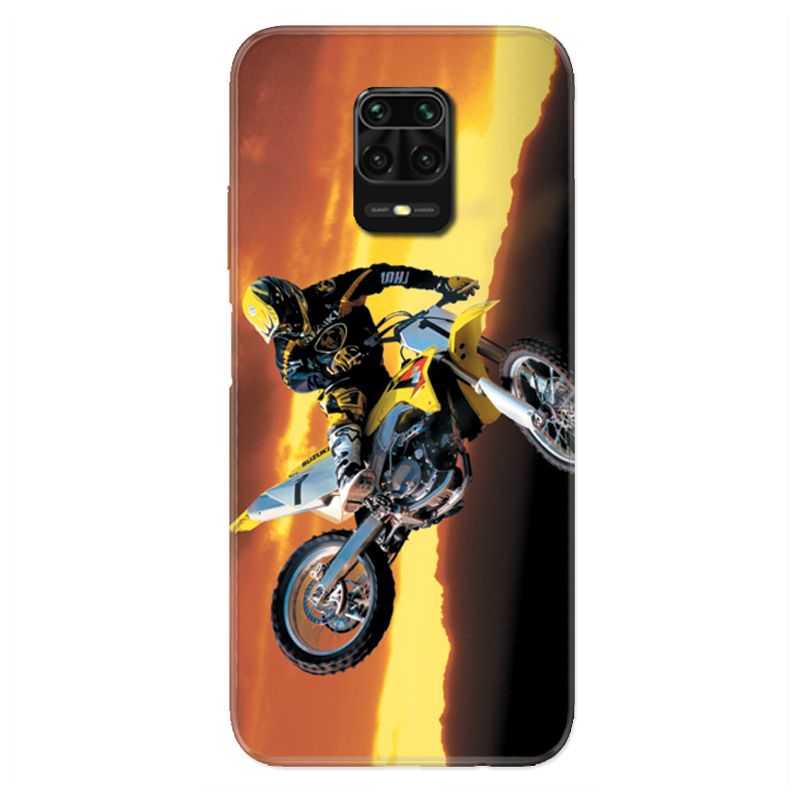 Coque Pour Xiaomi Redmi Note 9S / 9 Pro Moto Cross Noir