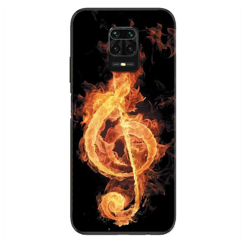 Coque Pour Xiaomi Redmi Note 9S / 9 Pro Musique Clé Sol Feu N