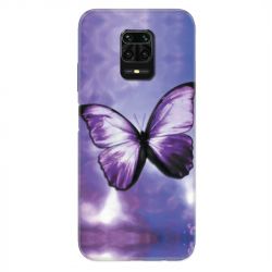 Coque Pour Xiaomi Redmi Note 9S / 9 Pro Papillon Violet et Blanc