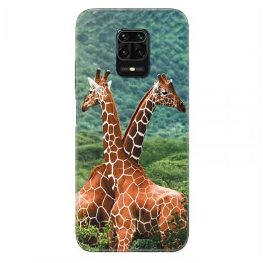 Coque Pour Xiaomi Redmi Note 9S / 9 Pro Savane Girafe Duo