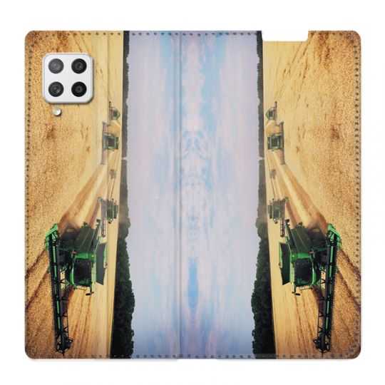 Housse Cuir Portefeuille Pour Samsung Galaxy A42 Agriculture Moissonneuse