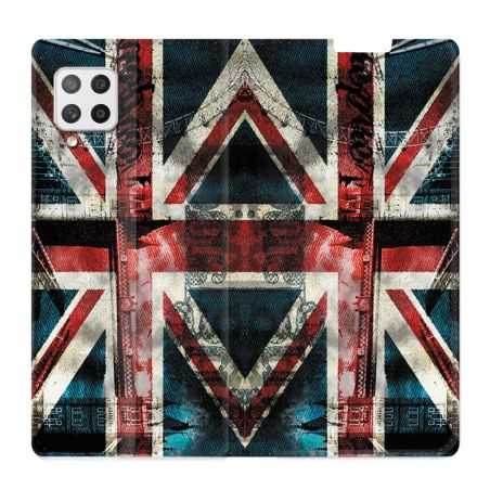 Housse Cuir Portefeuille Pour Samsung Galaxy A42 Angleterre UK Jean's