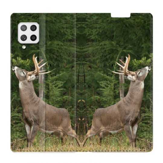 Housse Cuir Portefeuille Pour Samsung Galaxy A42 Cerf