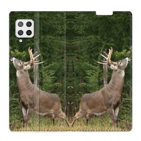 Housse Cuir Portefeuille Pour Samsung Galaxy A42 Cerf