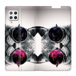 Housse Cuir Portefeuille Pour Samsung Galaxy A42 Chat Fashion