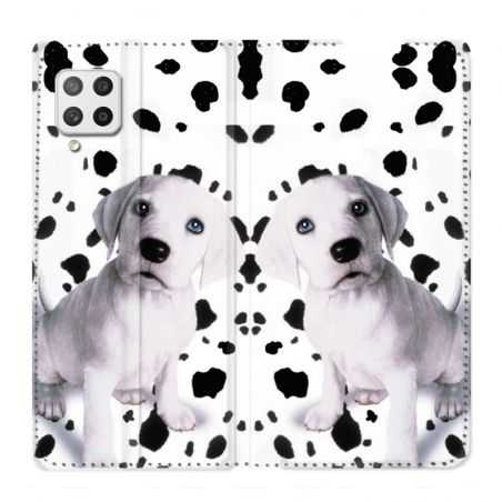 Housse Cuir Portefeuille Pour Samsung Galaxy A42 Chien Dalmatien