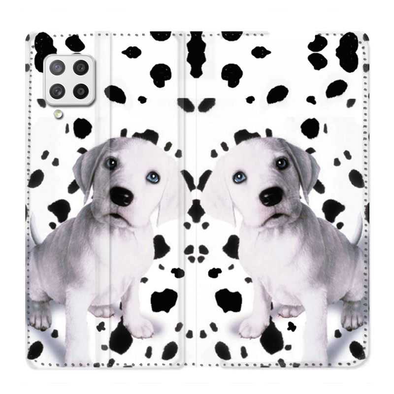 Housse Cuir Portefeuille Pour Samsung Galaxy A42 Chien Dalmatien