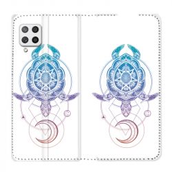 Housse Cuir Portefeuille Pour Samsung Galaxy A42 Animaux Maori Tortue Color