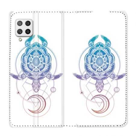 Housse Cuir Portefeuille Pour Samsung Galaxy A42 Animaux Maori Tortue Color