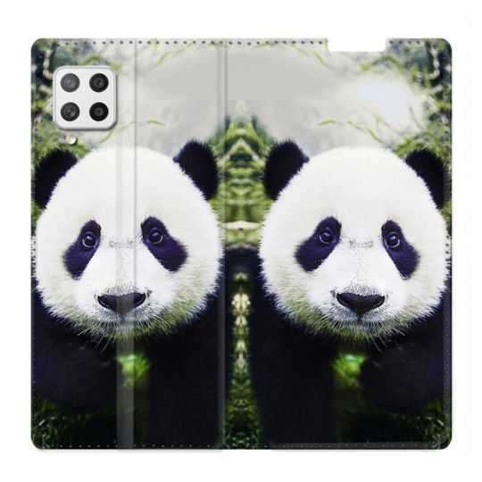 Housse Cuir Portefeuille Pour Samsung Galaxy A42 Panda Color