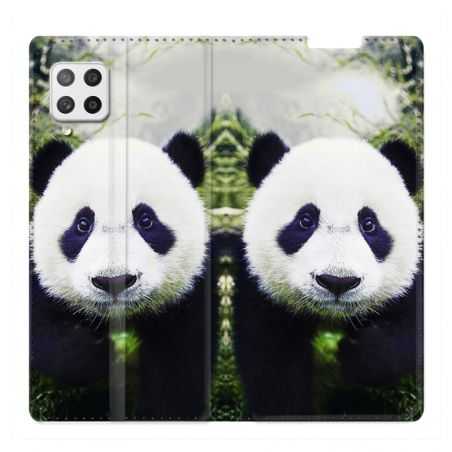 Housse Cuir Portefeuille Pour Samsung Galaxy A42 Panda Color
