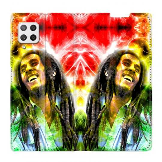Housse Cuir Portefeuille Pour Samsung Galaxy A42 Bob Marley Color