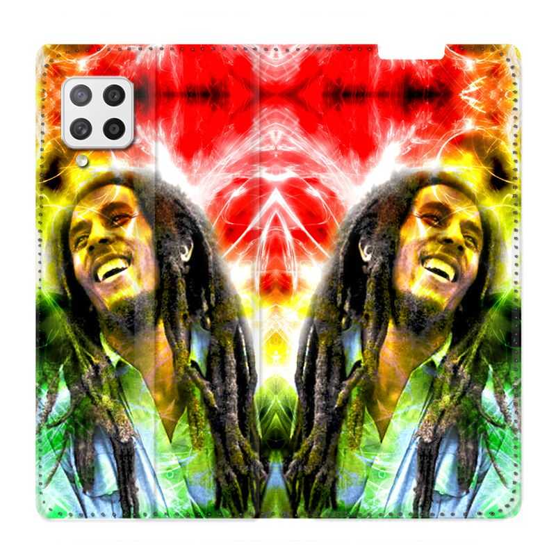 Housse Cuir Portefeuille Pour Samsung Galaxy A42 Bob Marley Color
