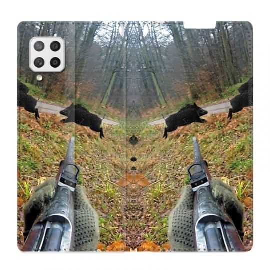 Housse Cuir Portefeuille Pour Samsung Galaxy A42 Chasse Vision Tir