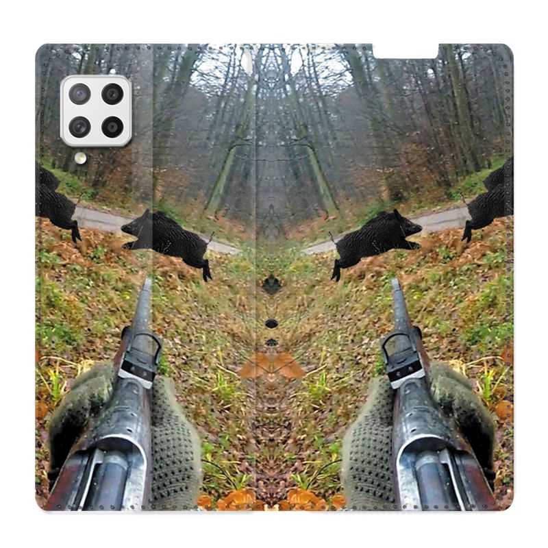 Housse Cuir Portefeuille Pour Samsung Galaxy A42 Chasse Vision Tir