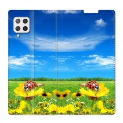 Housse Cuir Portefeuille Pour Samsung Galaxy A42 Coccinelle