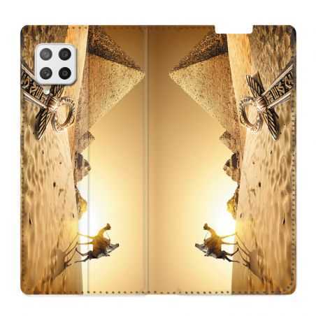 Housse Cuir Portefeuille Pour Samsung Galaxy A42 Egypte Chameau