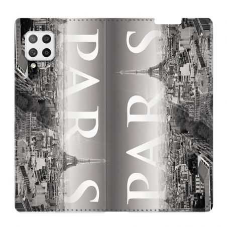 Housse Cuir Portefeuille Pour Samsung Galaxy A42 France Paris Vintage