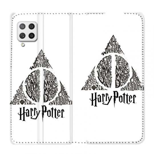 Housse Cuir Portefeuille Pour Samsung Galaxy A42 WB License Harry Potter Triangle Blanc