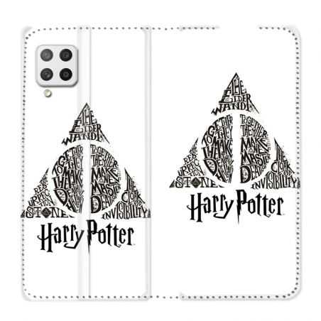 Housse Cuir Portefeuille Pour Samsung Galaxy A42 WB License Harry Potter Triangle Blanc