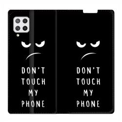 Housse Cuir Portefeuille Pour Samsung Galaxy A42 Humour Don't Touch