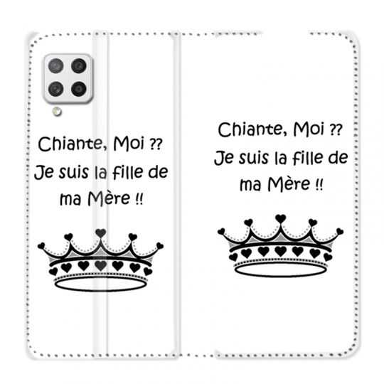 Housse Cuir Portefeuille Pour Samsung Galaxy A42 Humour Moi Chiante