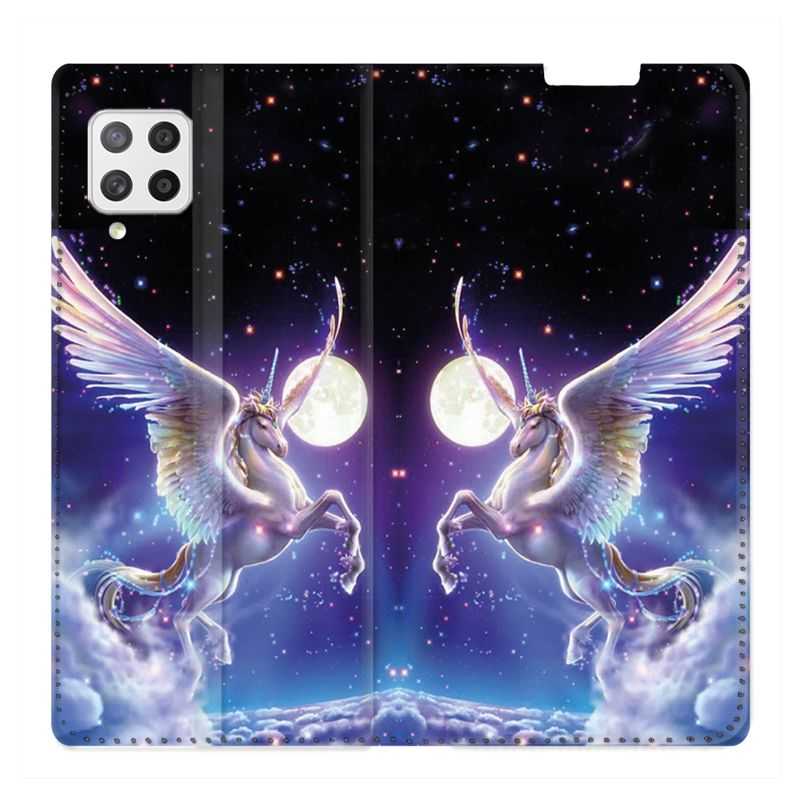 Housse Cuir Portefeuille Pour Samsung Galaxy A42 Licorne Céleste