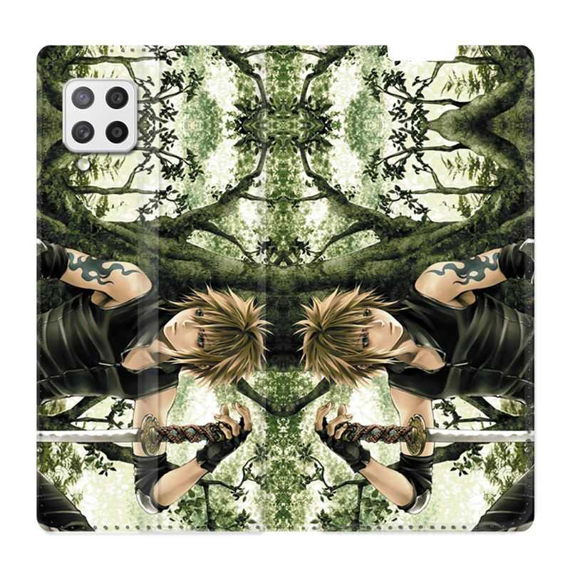 Housse Cuir Portefeuille Pour Samsung Galaxy A42 Manga Bois