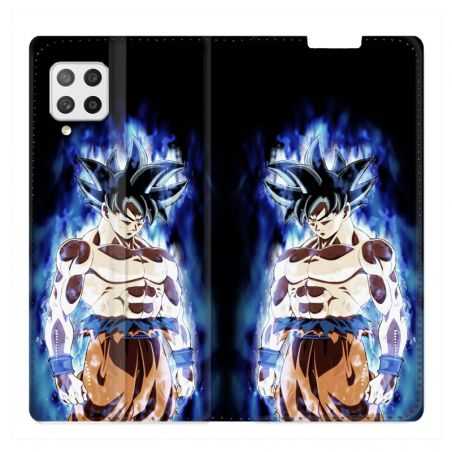 Housse Cuir Portefeuille Pour Samsung Galaxy A42 Manga Dragon Ball Sangoku Noir