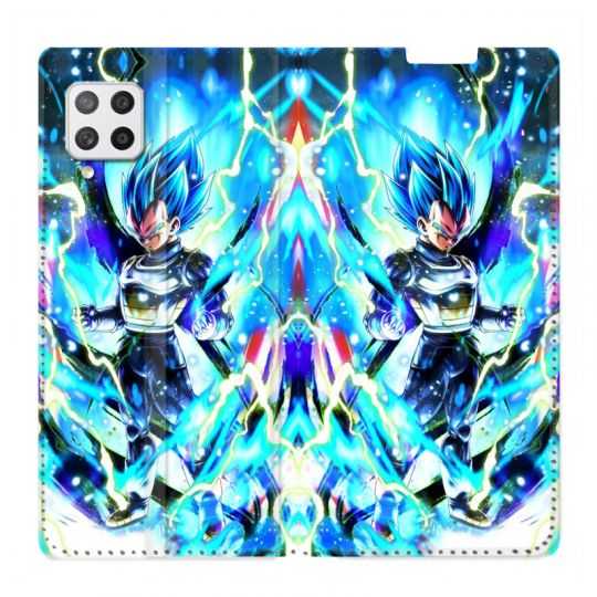 Housse Cuir Portefeuille Pour Samsung Galaxy A42 Manga Dragon Ball Vegeta Bleu