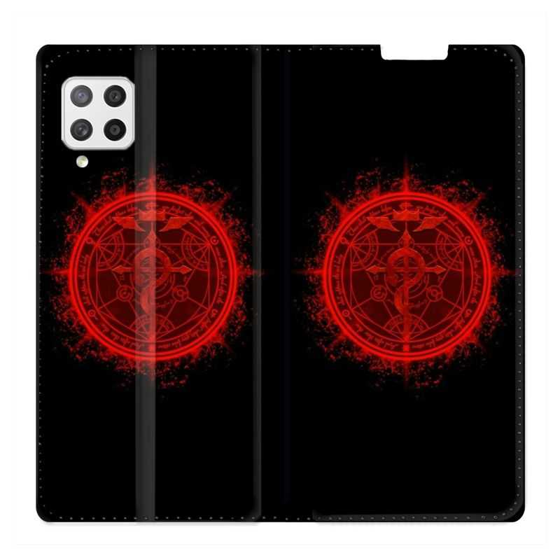 Housse Cuir Portefeuille Pour Samsung Galaxy A42 Manga Fullmetal Alchemist Logo