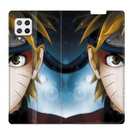 Housse Cuir Portefeuille Pour Samsung Galaxy A42 Manga Naruto Blanc