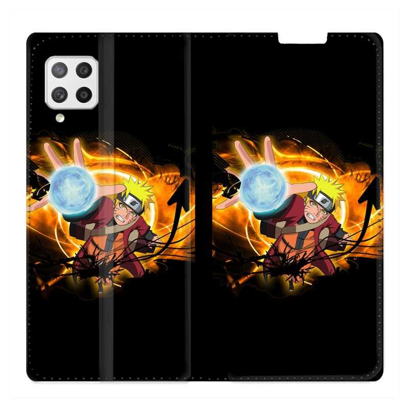 Housse Cuir Portefeuille Pour Samsung Galaxy A42 Manga Naruto Noir
