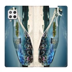 Housse Cuir Portefeuille Pour Samsung Galaxy A42 Mer Bouteille