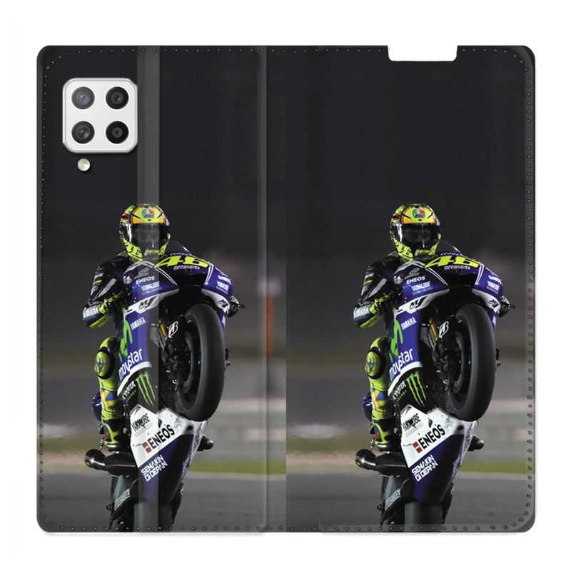 Housse Cuir Portefeuille Pour Samsung Galaxy A42 Moto Wheeling