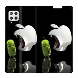 Housse Cuir Portefeuille Pour Samsung Galaxy A42 Pomme Dent