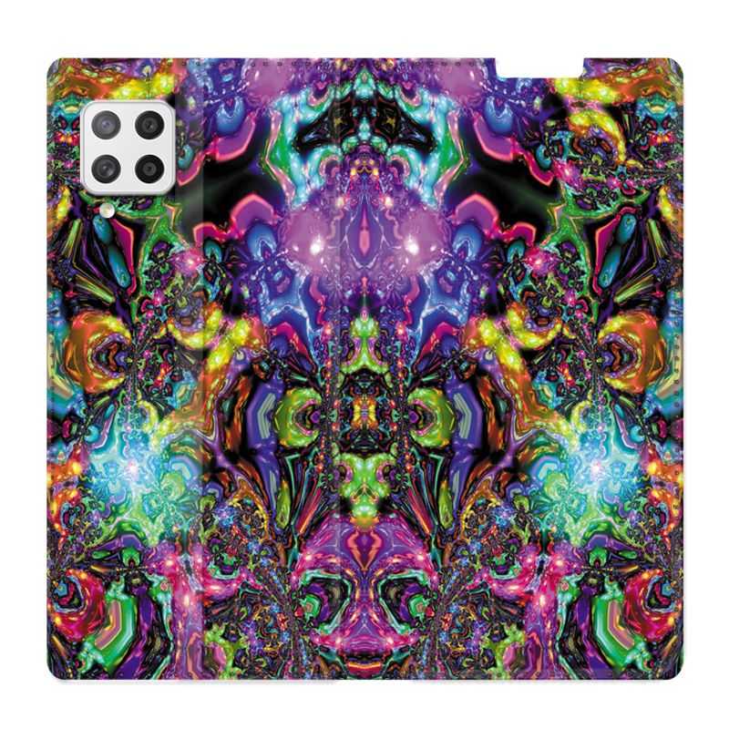 Housse Cuir Portefeuille Pour Samsung Galaxy A42 Psychedelic Colore