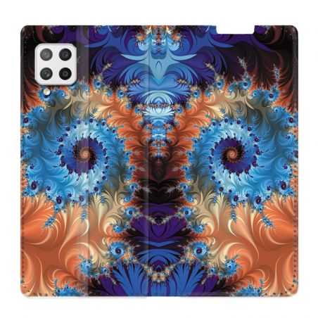 Housse Cuir Portefeuille Pour Samsung Galaxy A42 Psychedelic Spirale