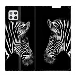 Housse Cuir Portefeuille Pour Samsung Galaxy A42 Savane Zebra