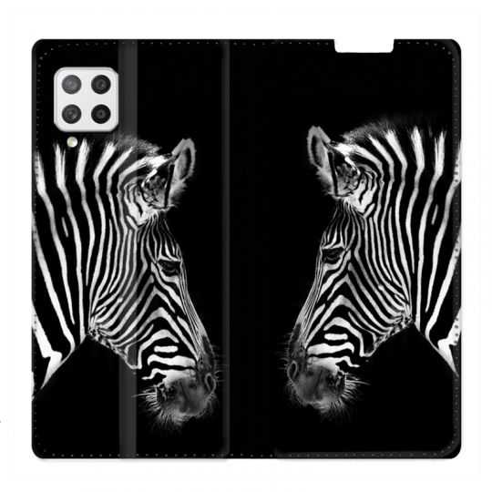 Housse Cuir Portefeuille Pour Samsung Galaxy A42 Savane Zebra